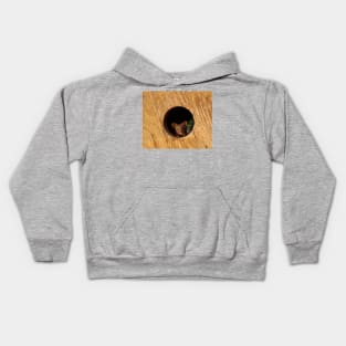 George the mouse in a log pile House mouse in hole Kids Hoodie